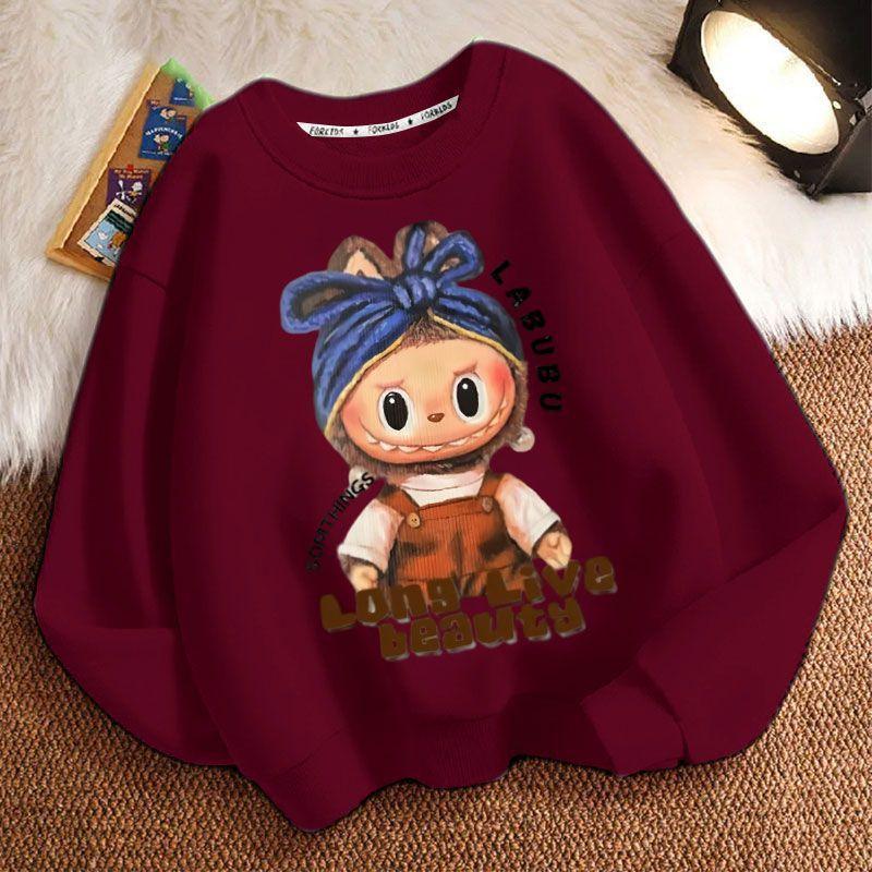 Cute Round-neck Hoodies for Children, Long-sleeved Loose Hoodies for Boys and Girls In Spring and Autumn