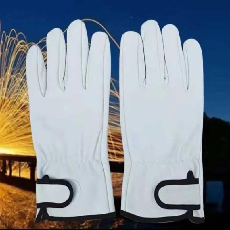 1 Pair Sheepskin Leather Workers Work Gloves Welding Safety Protection Garden Sports Motorcycle Driver Wear-Resistant Gloves