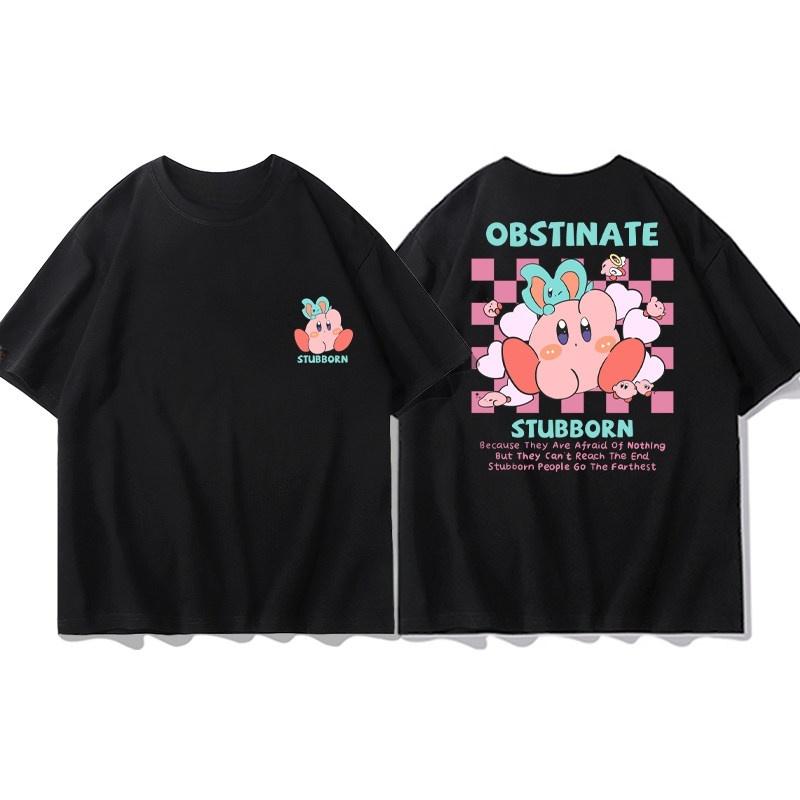 Adult and Children Kirby Face Expression Pure Cotton YKT TShirt Suitable for Staying Home or Going Out
