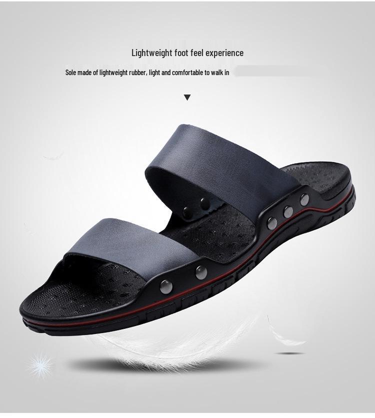 Men's Oversized Genuine Leather Non-slip Beach Sandals