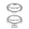 X Autohaux 2pcs OD 60.1 73.1 72.6mm To ID 57.1 56.1 64.1mm Aluminium Alloy Car Hub Centric Rings Wheel Bore Center Spacer Valve Stems 1