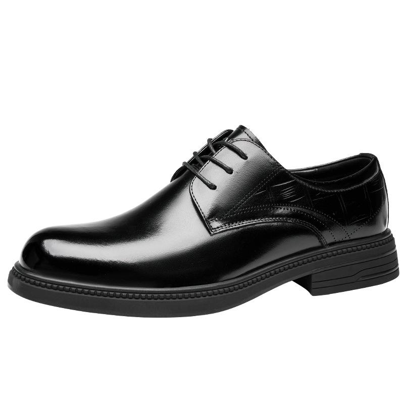 Wenzhou men's leather shoes business dress British style leather men's shoes first layer cowhide wedding best man leather shoes derby shoes