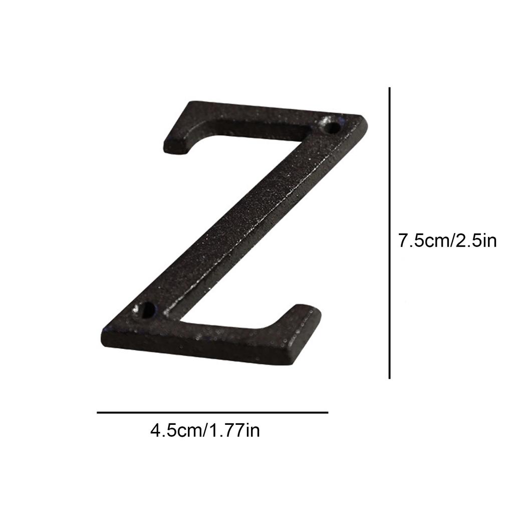 0 to 9, A to Z Metal Letters Numbers Cast Iron Decoration House Sign Doorplate DIY Cafe Wall House Door Address Alphabet Number