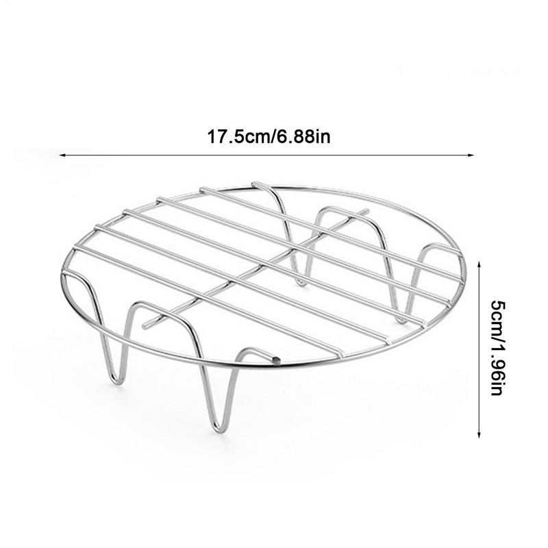 6-8inch Air Fryer Rack Multipurpose Oven Grill Baking Racks BBQ Steamer Roasting Holder Stainless Steel Cooking Accessories