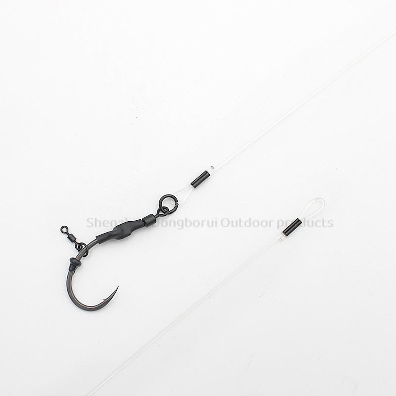3pcs/pack Carp Fishing Accessories Ready Made Combi Spinner Rig Krank Hook Size 2 4 6 With Booms QC Swivel For Carp Fishing Terminal Tackle