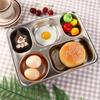 for Food Control with Compartments Stainless Steel Dividers Platter Dinner Plates Serving Tray