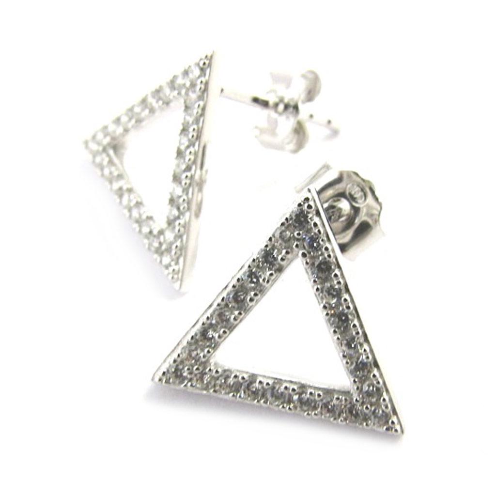 

Les Trésors De Lily [M8813] - Boucles Argent Triangles blanc - 11x11 mm (rhodié)