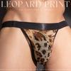 Men'S Sexy Jockstrap Thong Leopard Print Mesh Sheer Lingerie Ultra-Thin Breathable Temptation Underwear Gay Hollow Out Nightwear