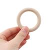 50Pcs Wooden Beads Pendant Connectors Circles Rings Beads Natural Wood Ornament