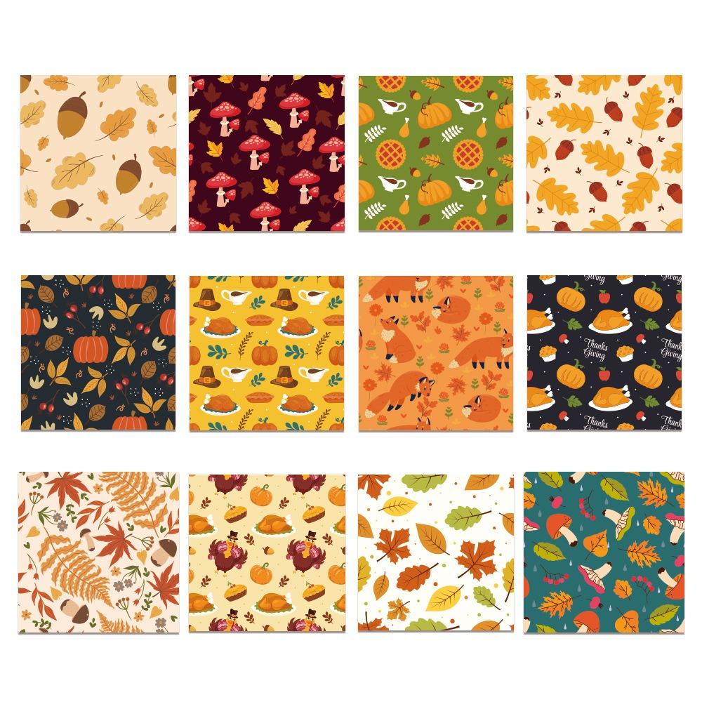

24pcs Cartoon Pumpkin Gift Wrapping Paper Thick Gift Packaging Paper For Thanksgiving Theme 24pcs