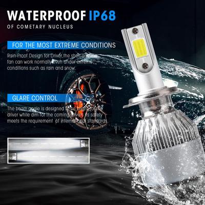 2x H7 LED H11 H4 Hi/Lo H1 H3 H8 HB1 HB3 HB4 HB5 HIR2 H13 H27 9005 9006 Becuri pentru faruri auto 3000K 6000K 8000K COB C6 Lumini auto