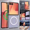Luxury Ultra Thin Carbon Fiber Leather Phone Case For Samsung Galaxy Z Flip 8 7 6 5 4 3 Flip7 FE Business Magnetic Magsafe Cover