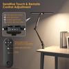 There-Head LED Eye Protect Clip Desk Lamp with Remote Control Architect Table Lamp Stepless Dimming Ultra-bright Office PC Lamp