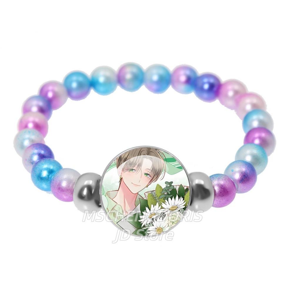Tamon-kun Ima Docchi Anime Bracelet Fukuhara Tamon Anime Glass Cabochon Handmade Colorful Beads Bracelet Jewelry Charm Fans Gift