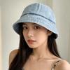 Denim Washable Bucket Hat With Wide Brim Sun Protection For Casual Wear
