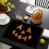6PC Halloween Pumpkin Black Cat Placemats Festival Kitchen  Linen Dinning Table Mats Bowl Coffee Cup Pads Mats Home Decor
