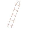 Kids Active Climbing Toys Wooden Rope Ladder 5-Level Doubles as Swing Accessory Suitable Outdoor Playground Indoor Backyard