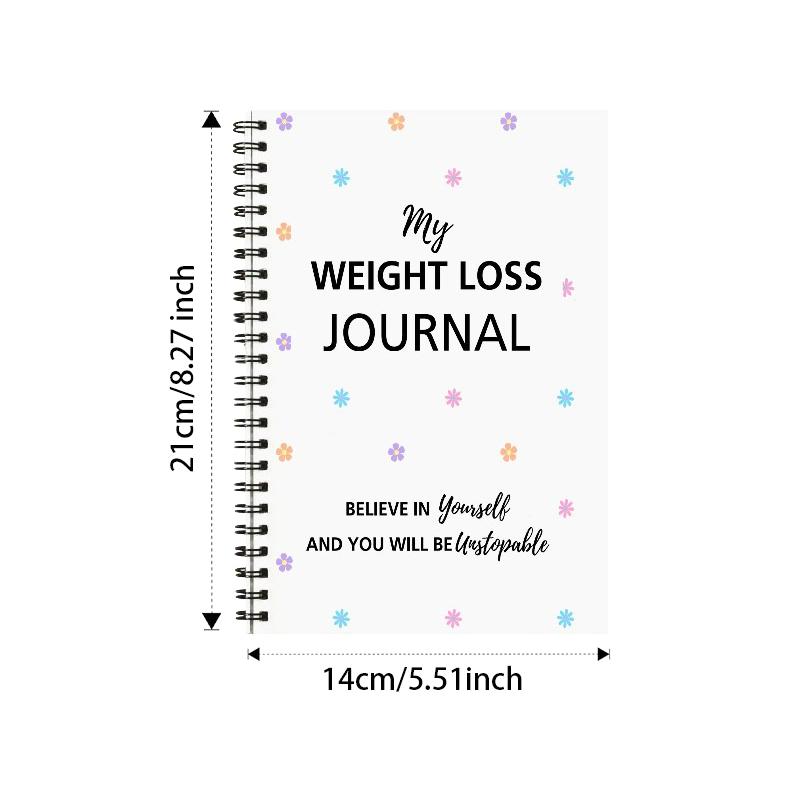 Spiral-Bound Weight Loss Journal & Fitness Planner Daily & Weekly Meal Tracker Step-By-Step Diet Plan Motivational Goal Tracker