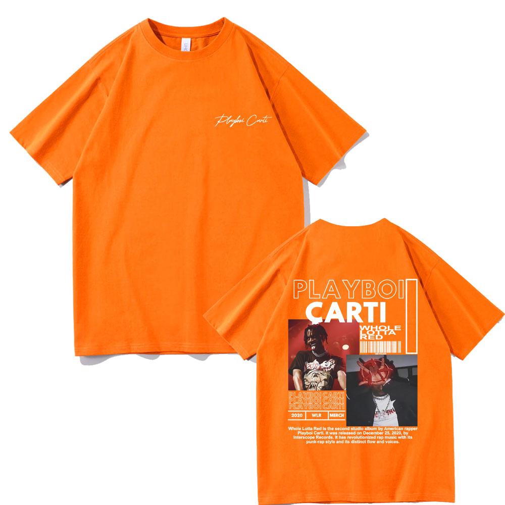 Rapper Playboi Carti Whole Lotta Red 2020 Album Graphic Tshirt Men Hip Hop Vintage T-shirt Short Sleeve Street Oversized T Shirt