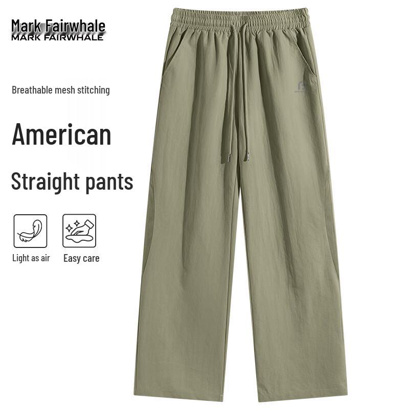 Mark Fairwhale Men s Mesh Patchwork Straight-Leg Pants L