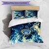 Leeds United Fußball Bedrucktes 3-teiliges Bettwäscheset, Bequemes hautfreundliches Schlafzimmer Bettbezug-Set