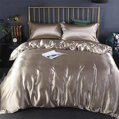 Luxury 100% Mulberry Silk 4-Piece Bedding Set Double-Sided Satin Silk Duvet Cover & Fitted Sheet & Pillowcases Premium Silk Home Textiles