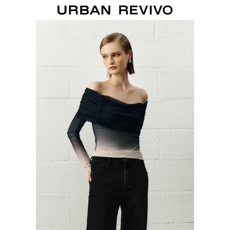 UR Women s Gradient Drape Neck Long Sleeve T-shirt M