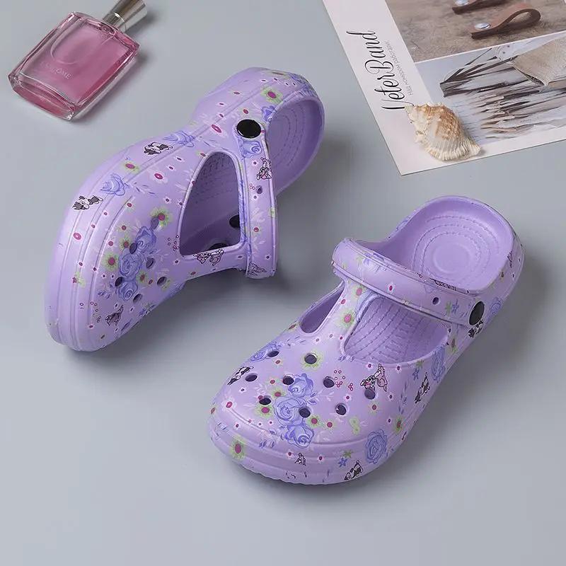 Fashion Cute Kawaii Thick Junior Green Slides Mules Outside Shoes Women's Slippers and Ladies Sandals Soft On Beach Indoor Waterproof F