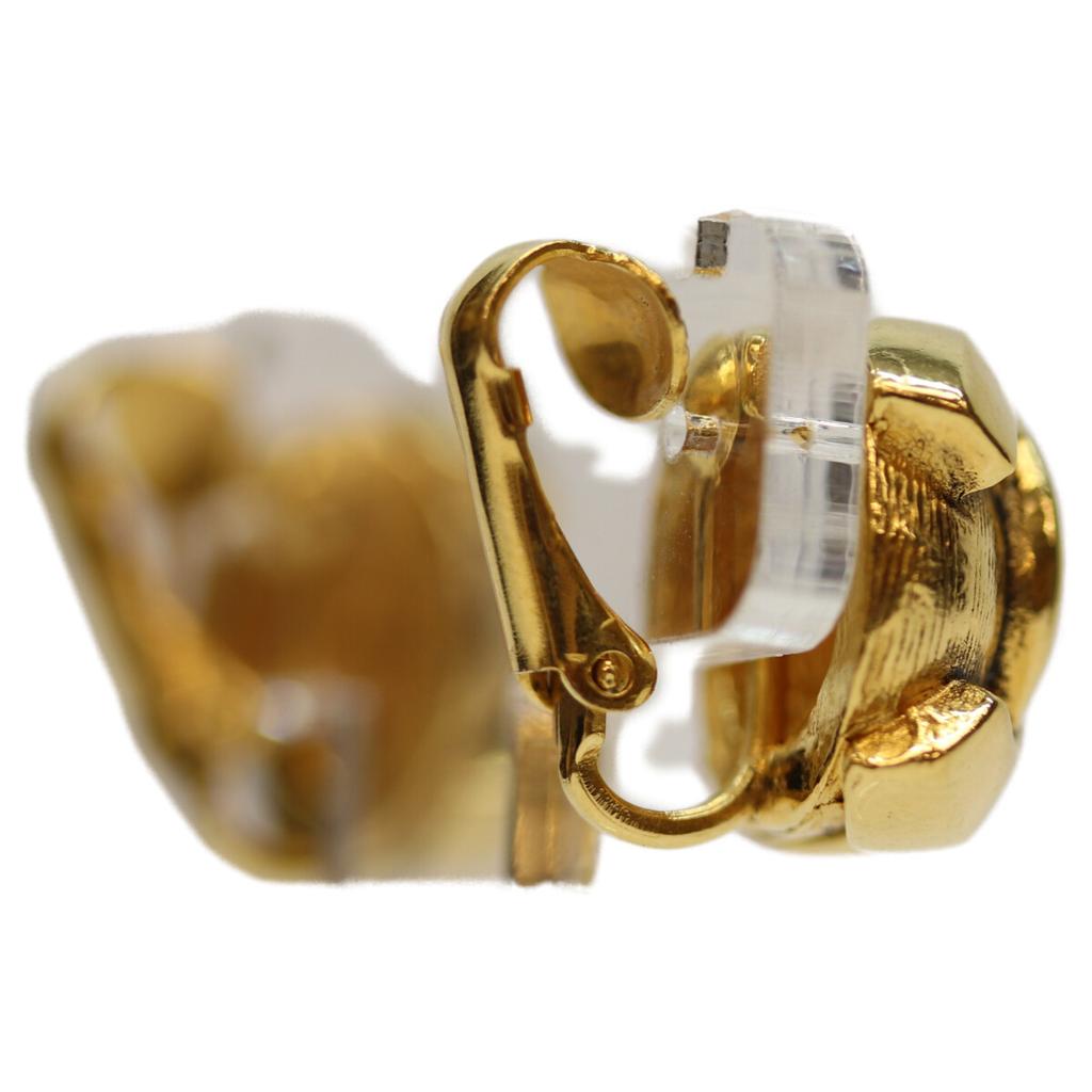 CHANEL 209 Gold Plated CC Logos Earrings Earring goldUsed