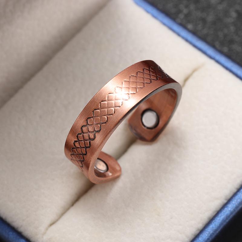 טבעת מגנטית נחושת גל רטרו פתיחה יצירתית תכשיטים אביזרים לגברים נשים אופנה רב-תכליתית