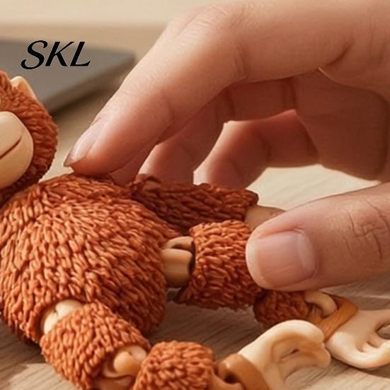 3D Printed Gorilla Toy Mini Figurine with Articulated Joints, Small Desktop Ornament Stress Relief Toy, Creative Cute Animal Model Gift for