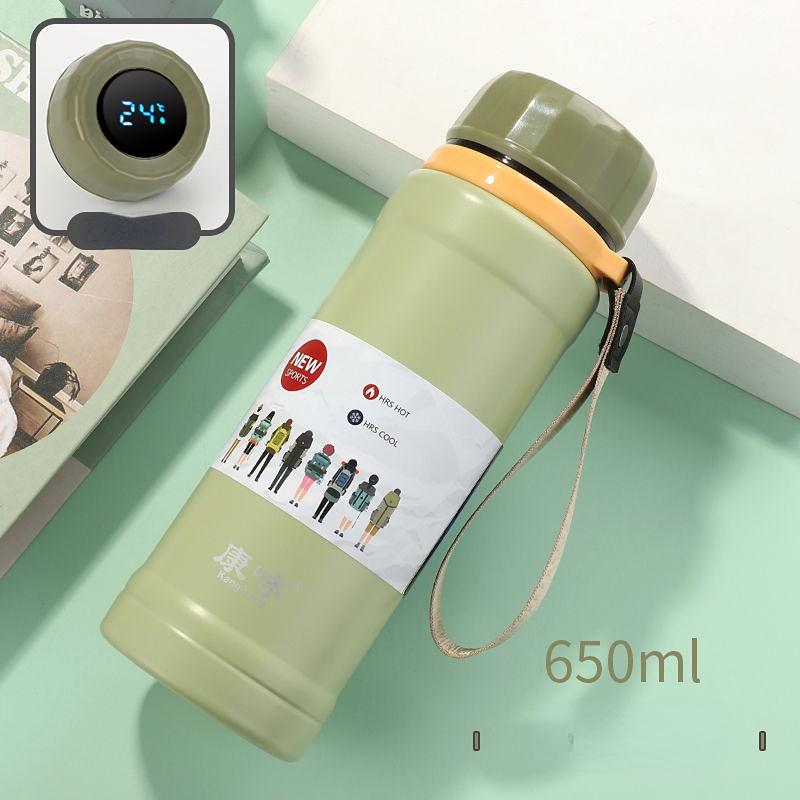 Intelligence Thermos Cup 650ml Vacuum Flasks Portable Stainless Steel Thermos Cup Water Bottle Travel Tea Mug Office Thermos Cup