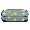 Pen Case Roomy Interior Casual Easy Open Zipper 300D Polyester with Main Pocket Mesh Layer and Removable Pen Divider for Students