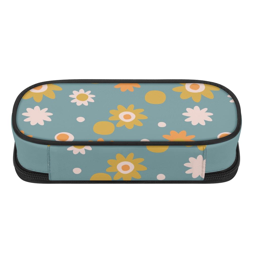 Pen Case Roomy Interior Casual Easy Open Zipper 300D Polyester with Main Pocket Mesh Layer and Removable Pen Divider for Students