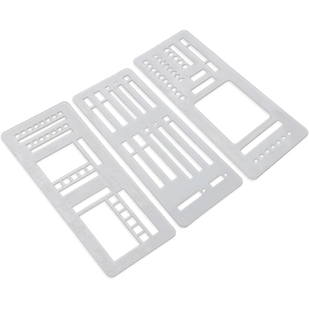 3Pcs/Set Manual Log Planning Template Set Reusable Flexible Journal Stencils