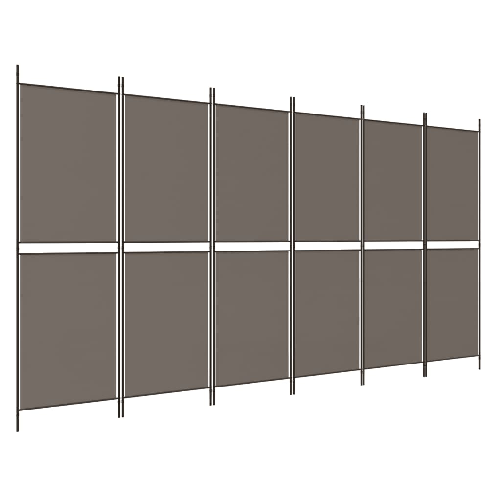 Vidaxl Parawan 6-Panelowy, Antracytowy, 300X200 Cm, Tkanina