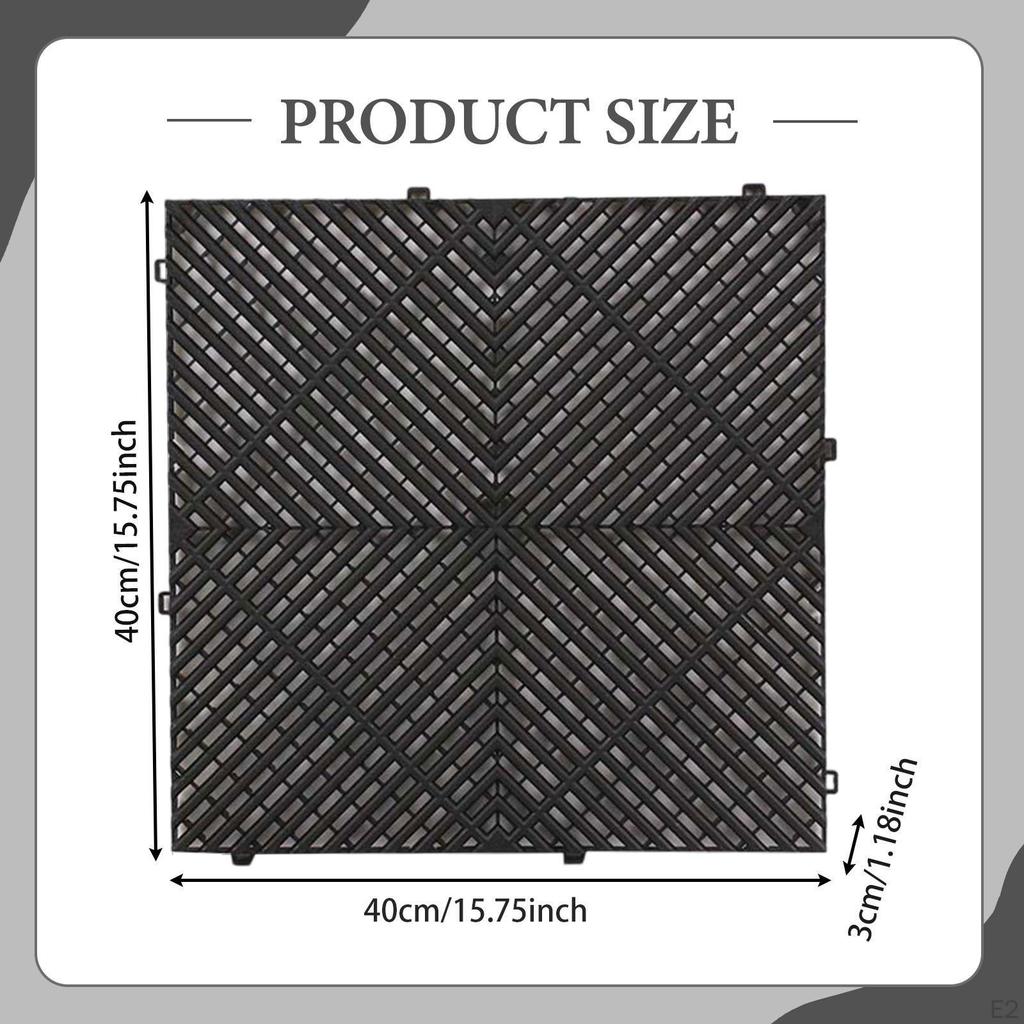 Floor Tile Interlocking Drainage Mat Modular Cushion Indoor Outdoor Shock Absorbing Nonslip PP