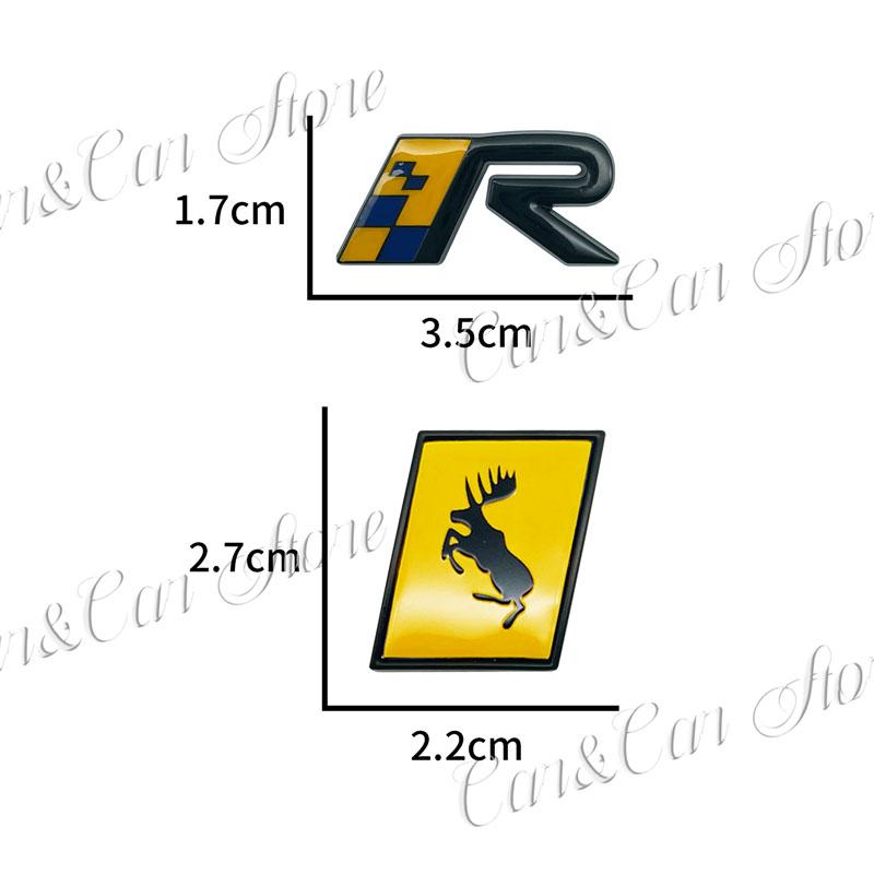 Auto 3D Metal Moose Test Deer Logo Swedish Flag R Design Badge Sticker For Volvo XC40 XC60 V40 C30 Rear Trunk Fender Side Decor