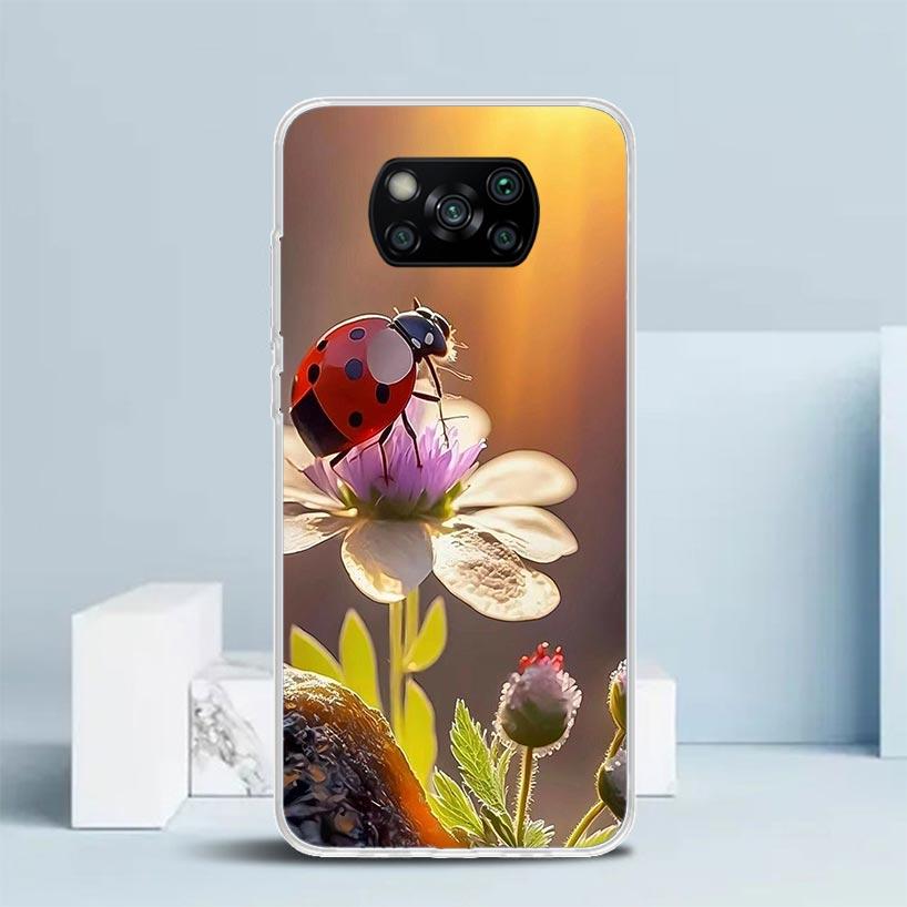 Insect Seven-Star ladybug Phone Case For Xiaomi Poco F7 Ultra X5 X6 X7 Pro M7 Redmi 15C 15 13C 13 12C 12 10C 10 10A 9 9C 9A 9T C