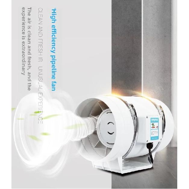3/4/5/6/8inch Exhaust Pipe Fan Ventilation Fan Pipe Fan Inline Duct Fan Ventilation Exhaust Blower Fans Quiet For Ducting