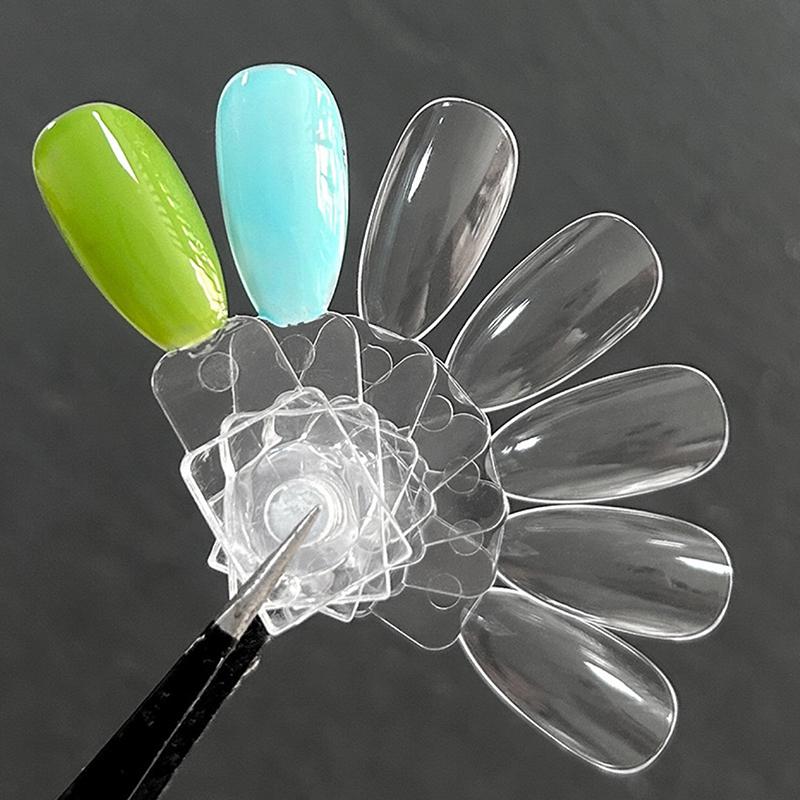 24Pcs Polish Color Chart Magnetic False Nail Tip Display Clear Color Card Polish Gel Stand Board Nail Palette Nail Glue Practice