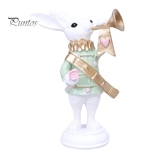 

Статуэтка кролика из смолы, расписанная вручную, статуэтка пасхального кролика, настольное украшение в виде стоящего кролика для домашнего офиса, весенний декор A