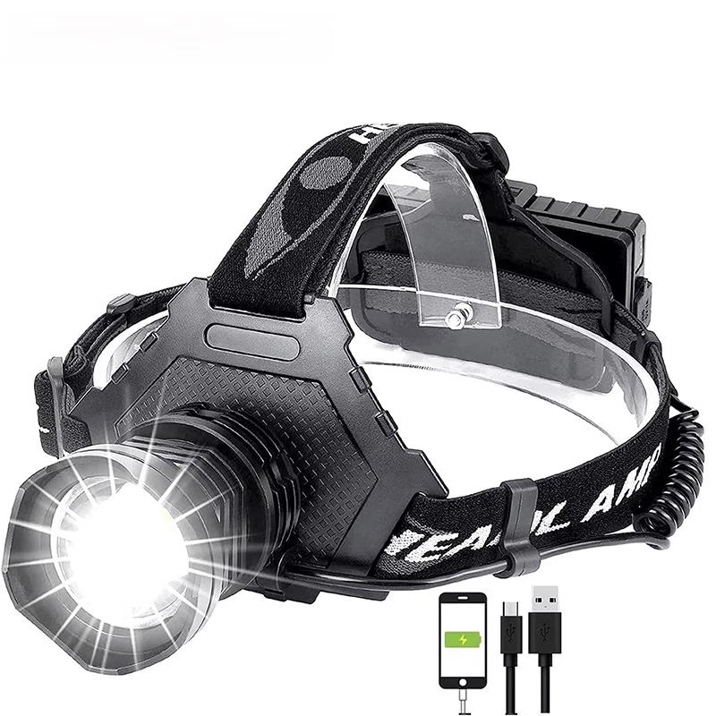 Lishi High-Intensity Rechargeable LED Headlamp with Power Display & Zoom