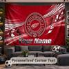 Wall Hanging Tapestry Custom NameDetroit Red Wings Pattern Personalized Printed Fabric Wall Decor
