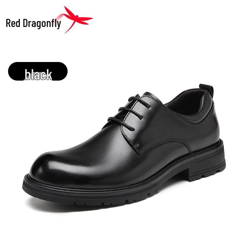 Red Dragonfly Men s Autumn/Winter Casual Big Toe Leather Derby Shoes 38