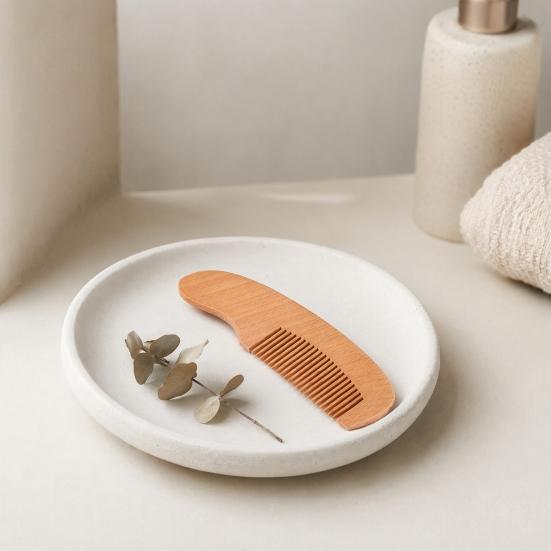 Soft Wool Bath Brush for Baby, Gentle Newborn Skin Cleanser with Natural Cherry Beech Wood Handle, Non-Irritating Infant Bath Scrubber