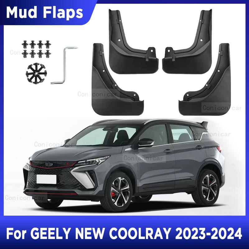 For GEELY NEW COOLRAY  2024 4pcs Mud Flaps Splash Guard Mudguards MudFlaps Front Rear Fender Auto Styline Car Accessories