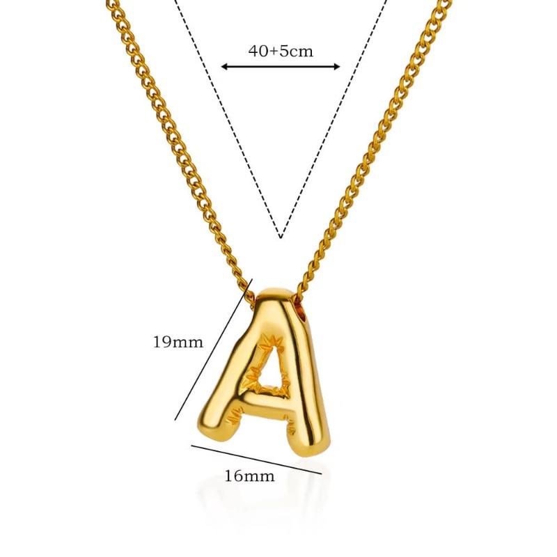Fashion bubble font chubby English letters pendant necklace niche temperament collarbone chain