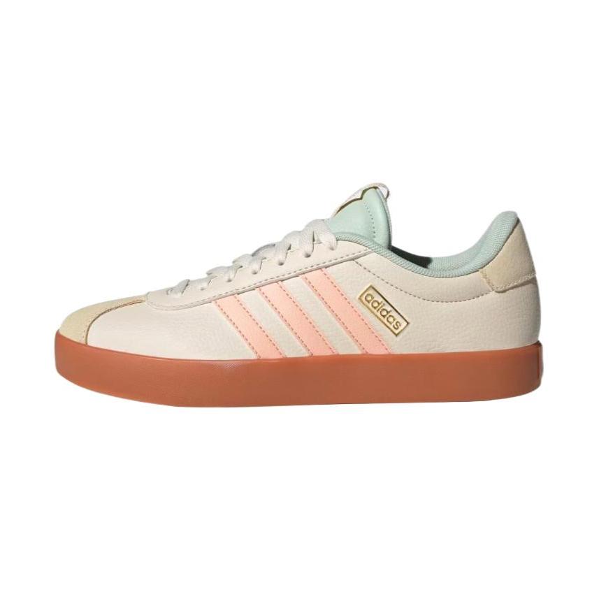 Adidas Vl Court 3.0 Comfortable Fashion Versatile Non-Slip Low-Top Casual Shoes Women Sneakers Beige Pink JP5348