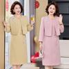 New Spring-Autumn Mother's Two-Piece Set: Elegant Casual Dress for Women Aged 40-60 - Perfect for Weddings & Special Occasions